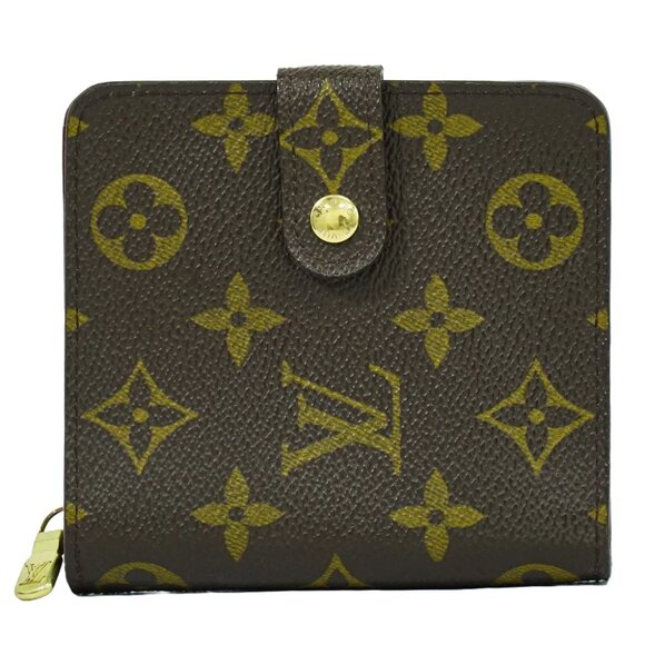 Louis Vuitton Compact Zip M61667 Monogram Canvas Wallet Brown - Picture 1 of 10
